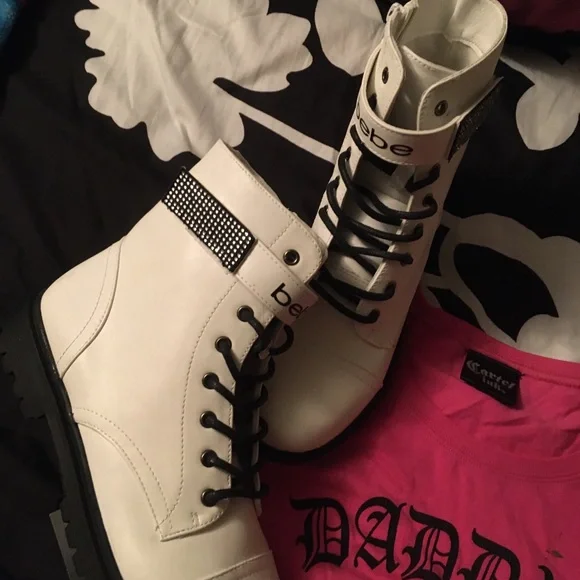 NEW BEBE COMBAT BOOTS - Picture 6 of 8